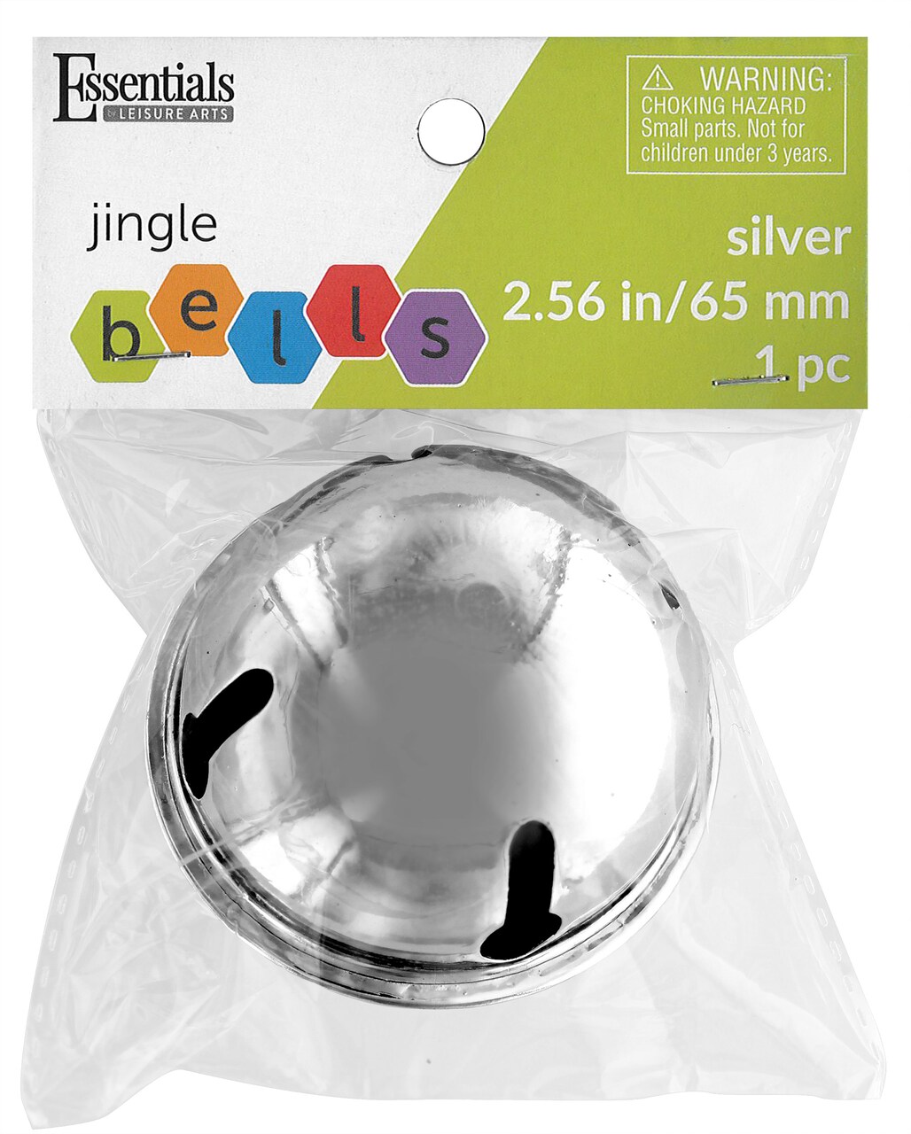 Essentials By Leisure Arts Arts Jingle Bell 2.56&#x22; Silver 1pc